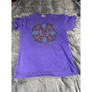 Vintage Y2K Albuquerque Southwestern Cactus Feather Purple  T-Shirt Size S